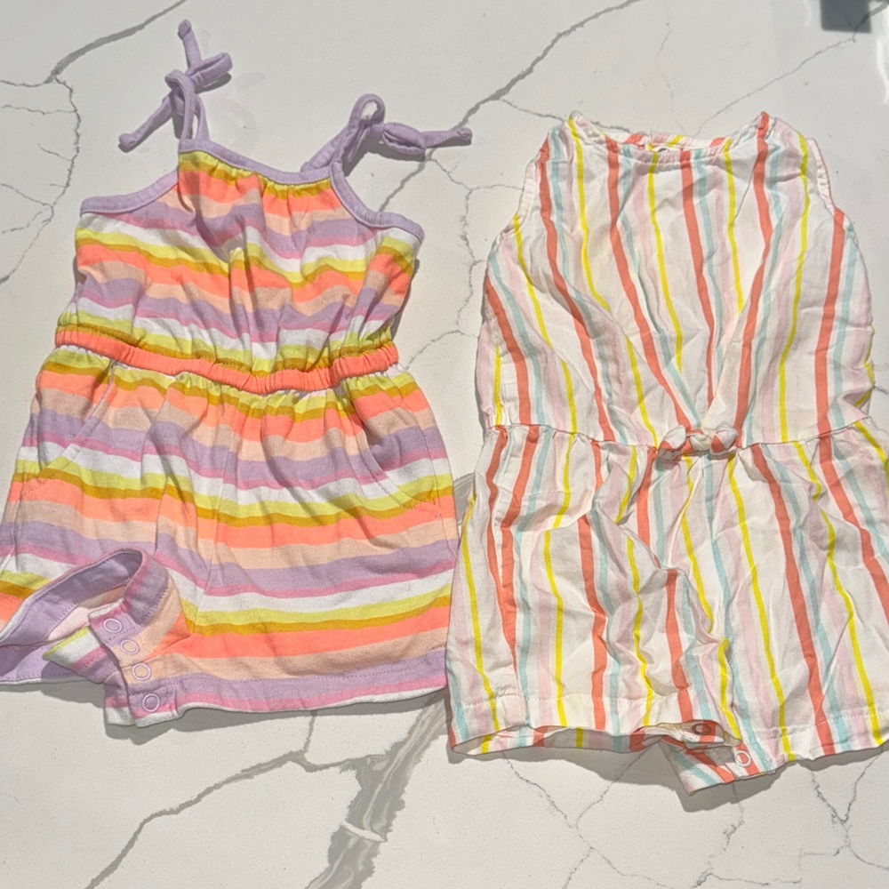 Two Girl Baby Toddler Romper Sleeveless 18M